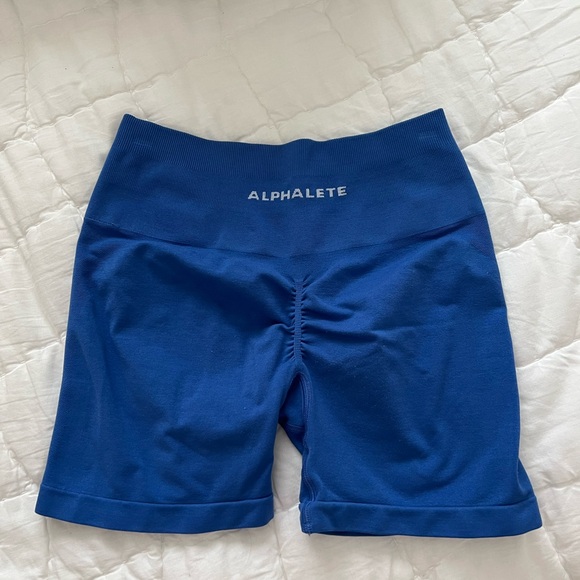 Alphalete Women's Vibrant Blue Bike Shorts - Picture 2 of 2